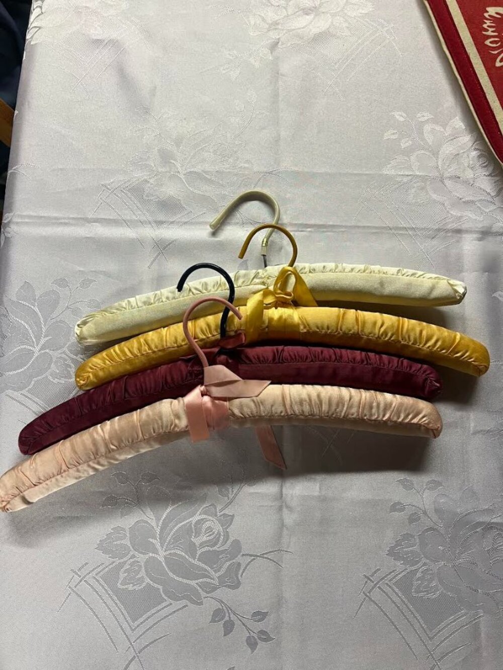 Set of Four Cushioned Vintage Hangers